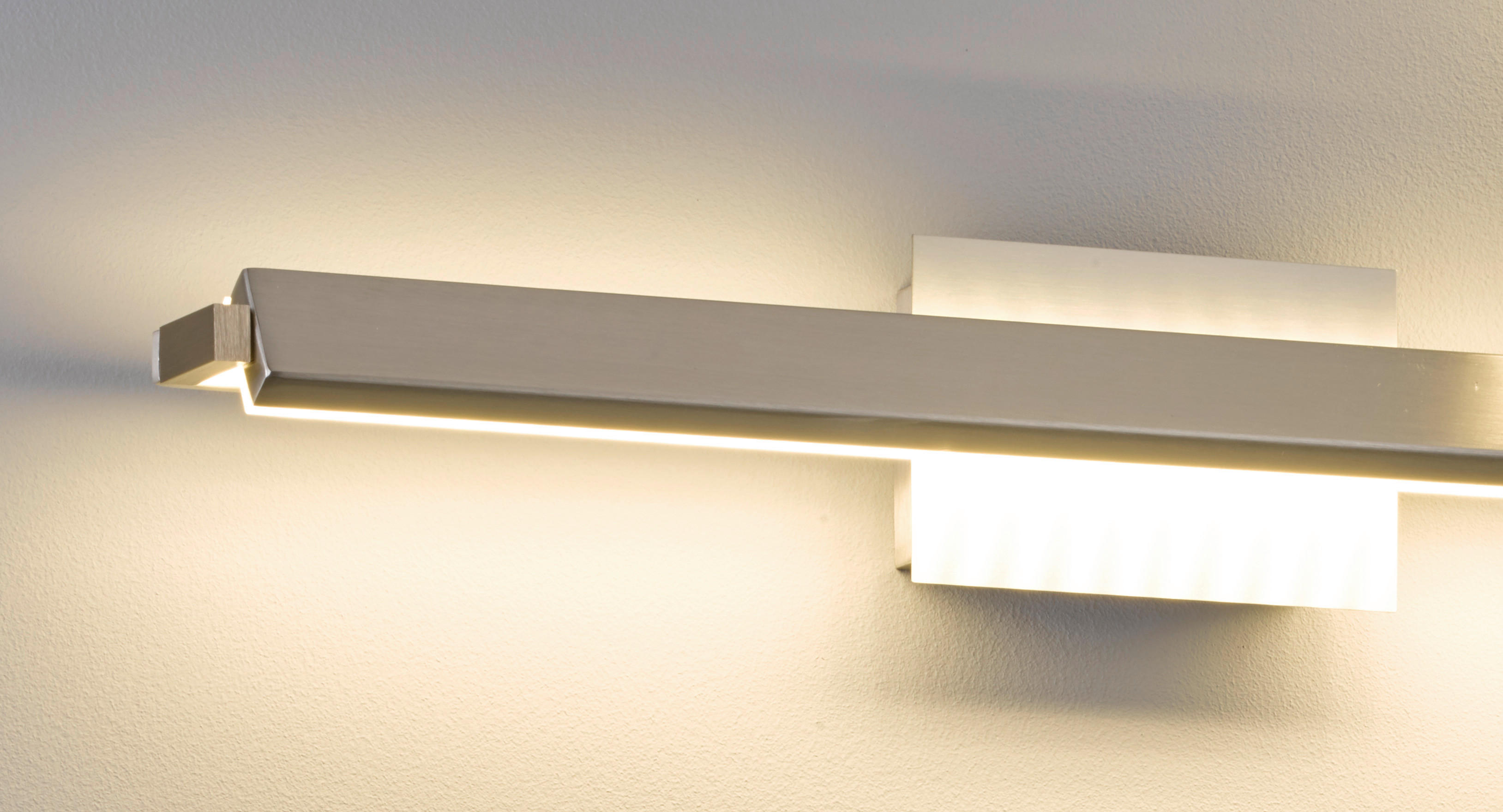 LED-WANDLEUCHTE   - Nickelfarben, Design, Kunststoff/Metall (10/58/11cm) - Fischer & Honsel