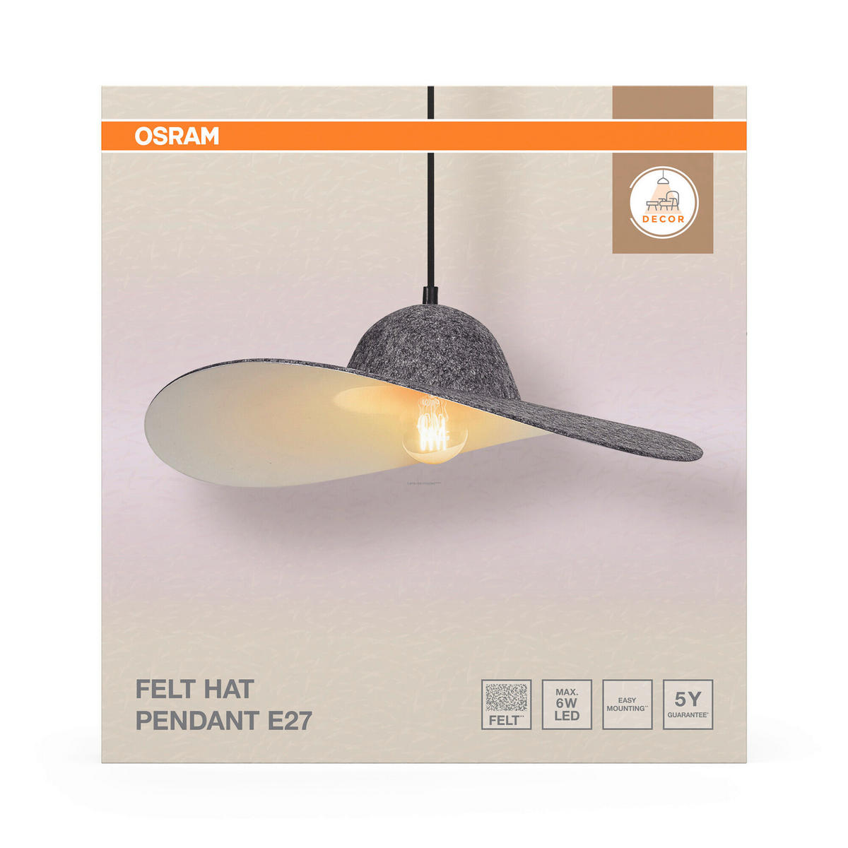 HÄNGELEUCHTE 50/150 cm  - Dunkelgrau, Basics, Textil/Metall (50/150cm) - Osram