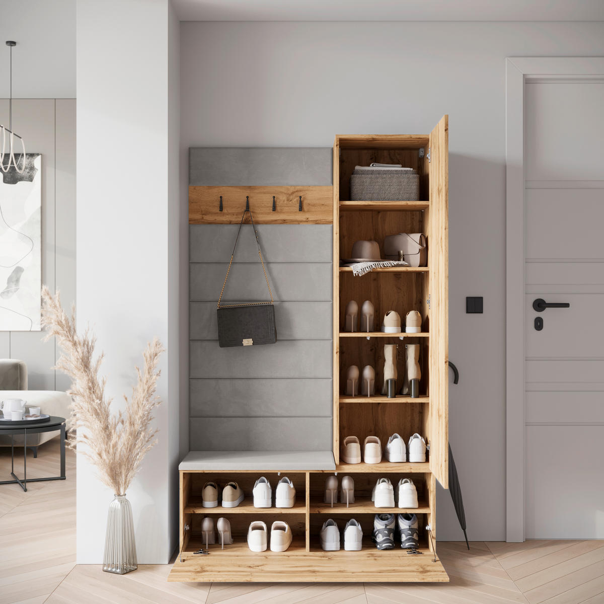 HALLMÖBEL  i 115/192/37,5 cm  - ek Wotan, Design, trämaterial (115/192/37,5cm) - Livetastic