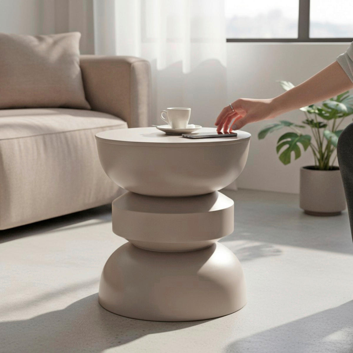 BEISTELLTISCH 40/40/45 cm Kaschmir rund  - Kaschmir, Design, Metall (40/40/45cm)