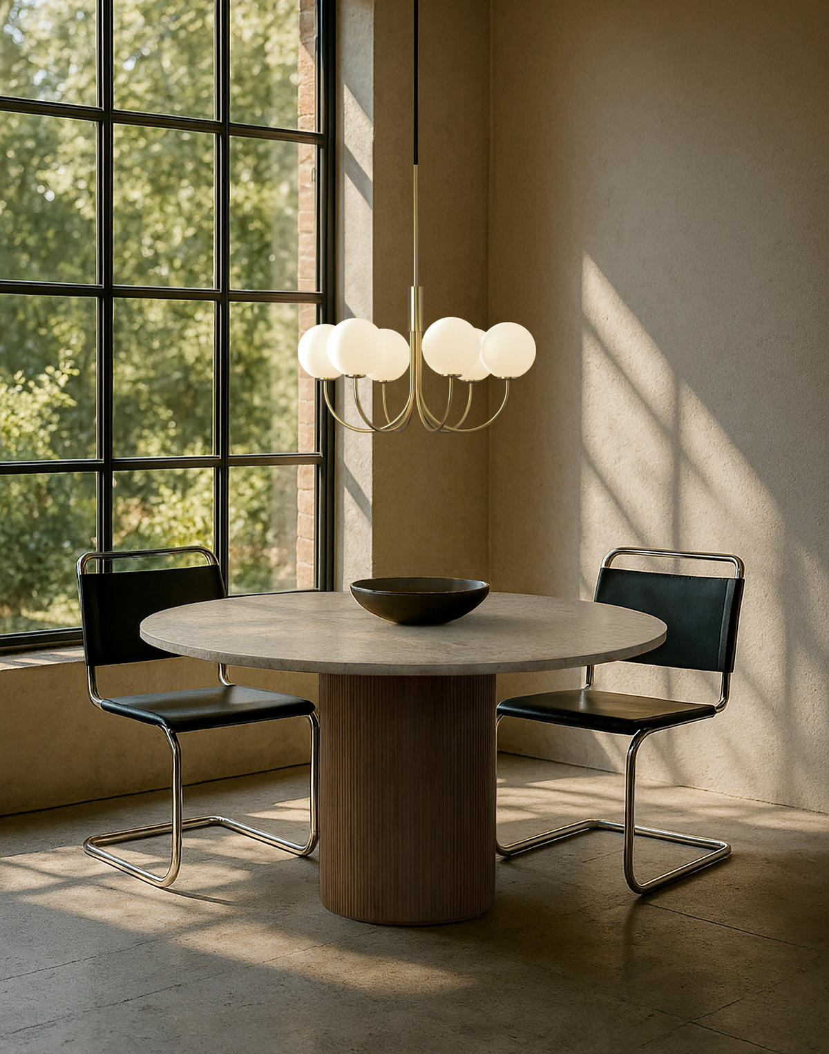 KRONLEUCHTER Ballon 60/60/66,5 cm  - Messingfarben/Opal, Design, Glas/Metall (60/60/66,5cm) - Belid