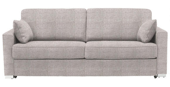 SCHLAFSOFA Webstoff Naturfarben  - Chromfarben/Naturfarben, KONVENTIONELL, Textil/Metall (208/86/97cm) - Novel