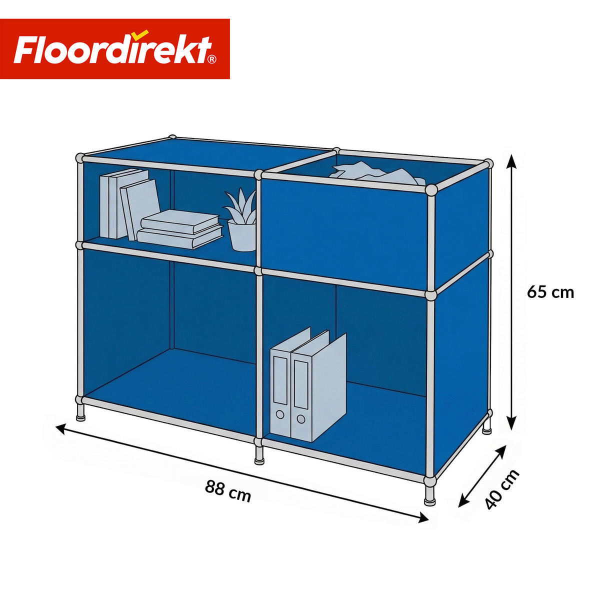 SIDEBOARD Concept Epure MK-030 88/65/40 cm  - Blau, Basics, Metall (88/65/40cm) - Floordirekt