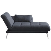 RÉCAMIERE Dunkelgrau  - Chromfarben/Dunkelgrau, Konventionell, Textil/Metall (200/85/106cm) - Novel