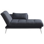 RÉCAMIERE in Dunkelgrau  - Chromfarben/Dunkelgrau, KONVENTIONELL, Textil/Metall (200/85/106cm) - Novel