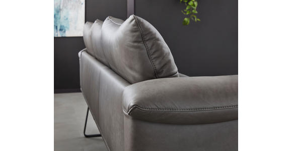 SITZBANK 239/86/69 cm in Anthrazit, Schwarz - Anthrazit/Schwarz, Design, Leder/Holz (239/86/69cm) - Dieter Knoll