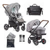 KINDERWAGENSET  F4 Air+   - Hellgrau/Schwarz, Basics, Textil/Metall (57/129/100cm) - Gesslein