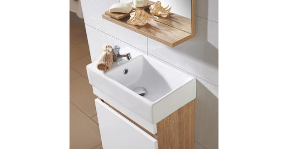 BADEZIMMER - Eichefarben/Weiß, Design, Glas/Keramik (43/26cm) - Xora