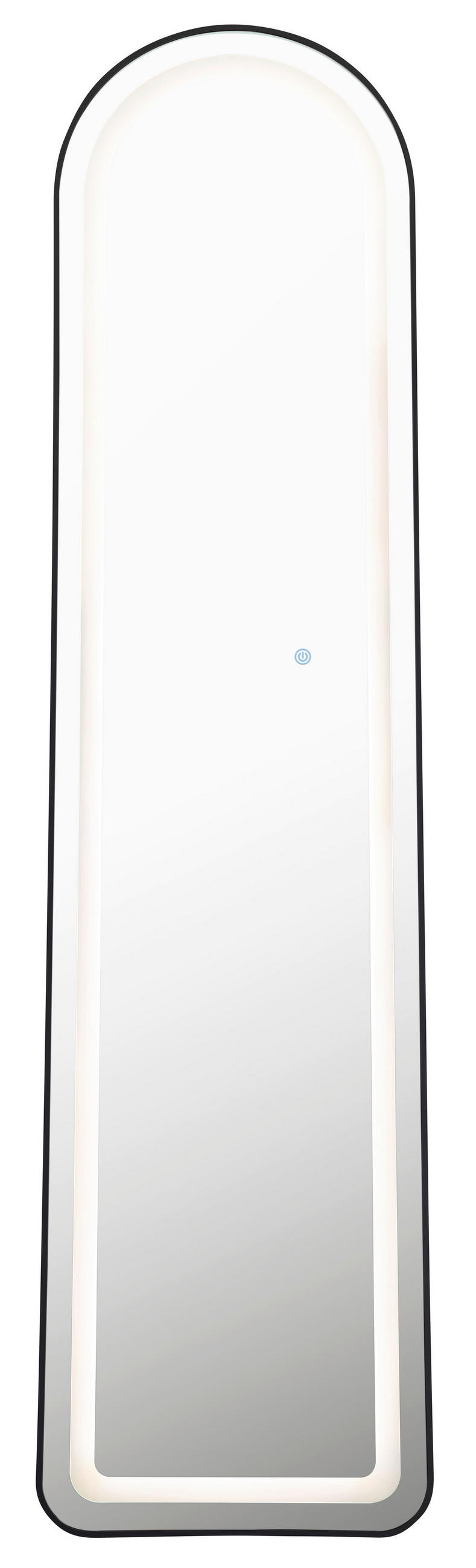 Golvspegel med belysning 40/50/160 cm   - vit/svart, Basics, metall/glas (40/50/160cm) - Best Price