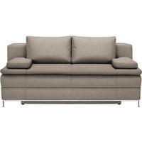 BOXSPRING KANAPÉ textil bézs  - bézs/króm, Design, textil/fém (200/93/107cm) - Novel
