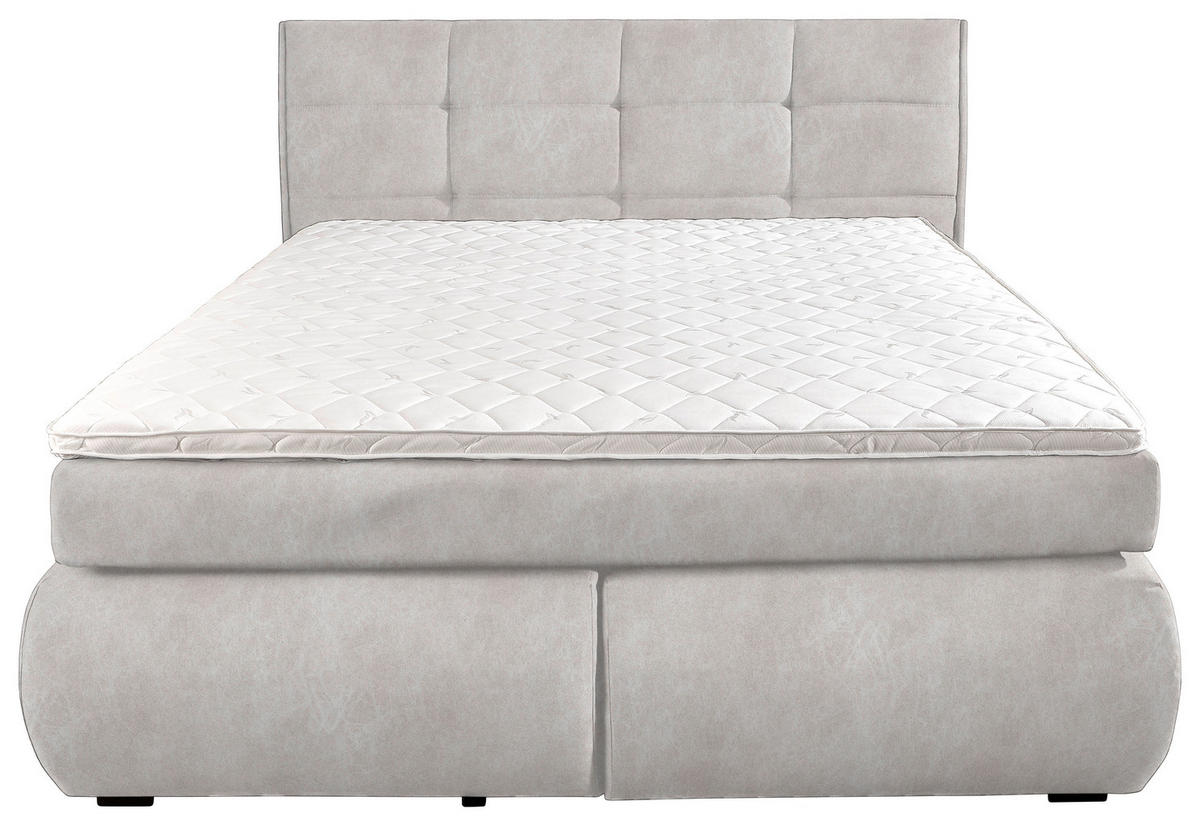 BOXSPRINGBETT 160/200 cm  in Ecru  - Wengefarben/Ecru, Konventionell, Holz/Textil (160/200cm) - Xora