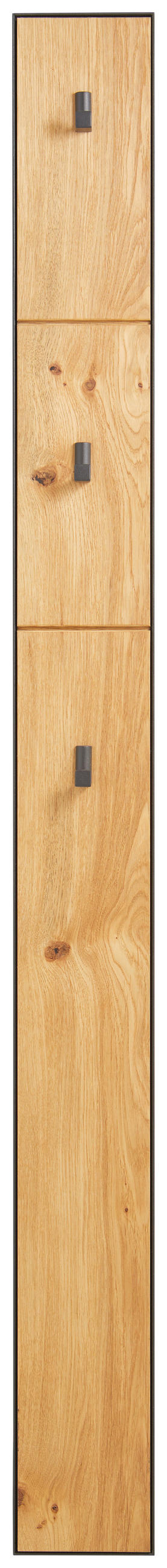 GARDEROBENPANEEL  in 15/163,5/3,7 cm  - Eichefarben/Anthrazit, Natur, Holz/Metall (15/163,5/3,7cm) - Linea Natura