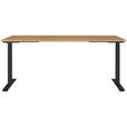 SCHREIBTISCH 180/80/72-118 cm  in Schwarz, Eichefarben, Braun  - Eichefarben/Schwarz, MODERN, Holzwerkstoff/Metall (180/80/72-118cm) - Novel