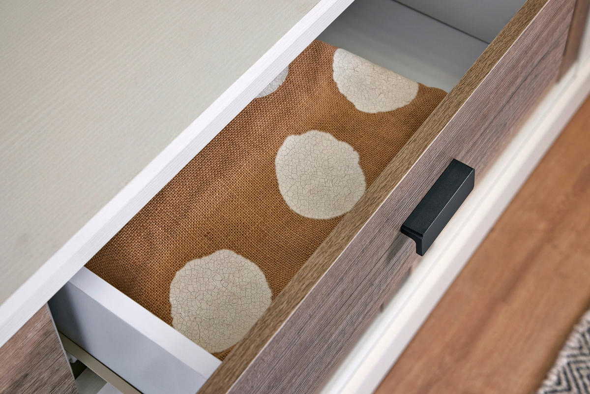 SIDEBOARD Hampton  in 158/81,3/40 cm  - Eichefarben/Schwarz, KONVENTIONELL, Holzwerkstoff/Metall (158/81,3/40cm)