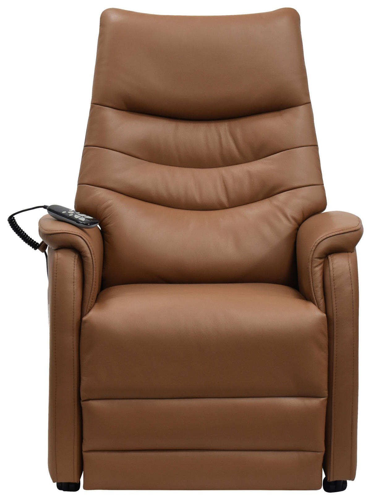 FERNSEHSESSEL  mit Relaxfunktion, Kopfteilverstellung, Aufstehhilfe, Fußteilverstellung Echtleder Lederlook Cognac  - Cognac/Schwarz, Design, Leder/Kunststoff (78.5/87,5-112,5/87,5-161cm) - Cantus