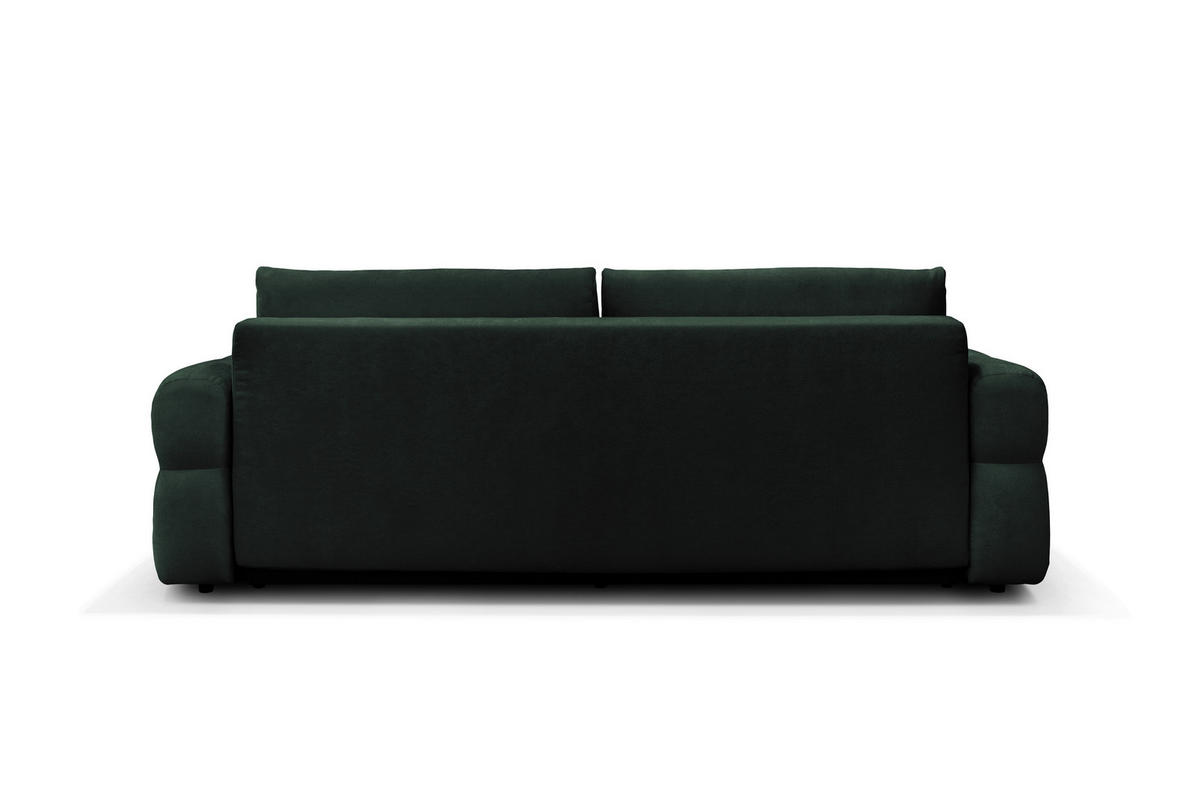SCHLAFSOFA LOTTA  mit Chenille Grün  - Schwarz/Grün, Design, Textil (248/90/105cm) - MID.YOU
