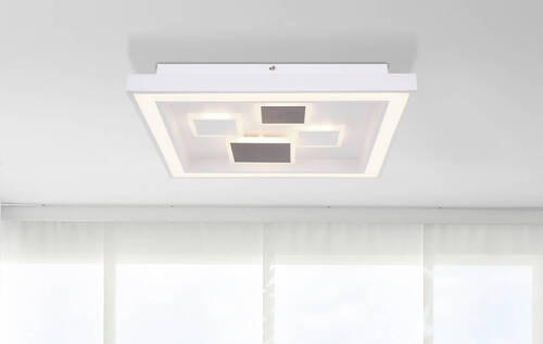STROPNA LED-SVETILKA   //3000-6000 K/230 V/ - bela/opal, Design, kovina/umetna masa (48/48/7cm) - Globo