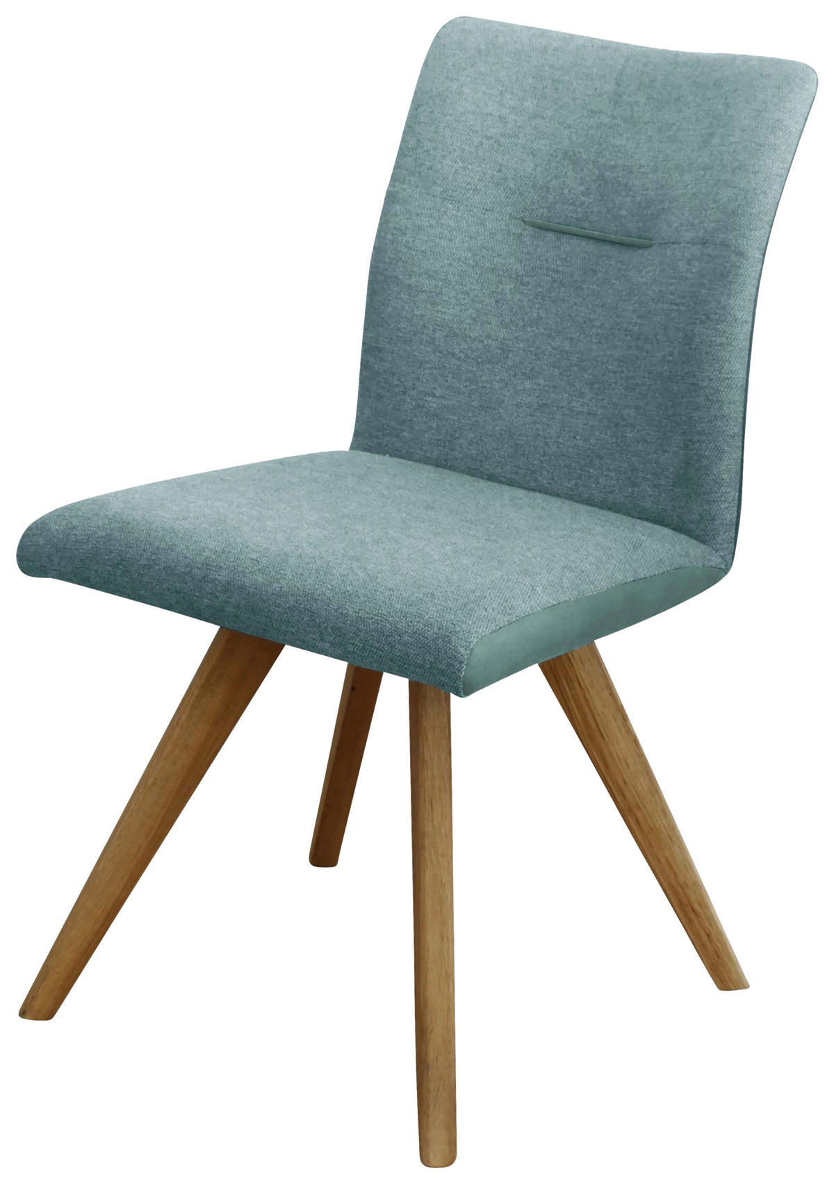 STUHL Webstoff Eichefarben, Jadegrün Wildeiche vollmassiv  - Jadegrün/Eichefarben, KONVENTIONELL, Holz/Textil (51,5/87,5/63cm) - Linea Natura