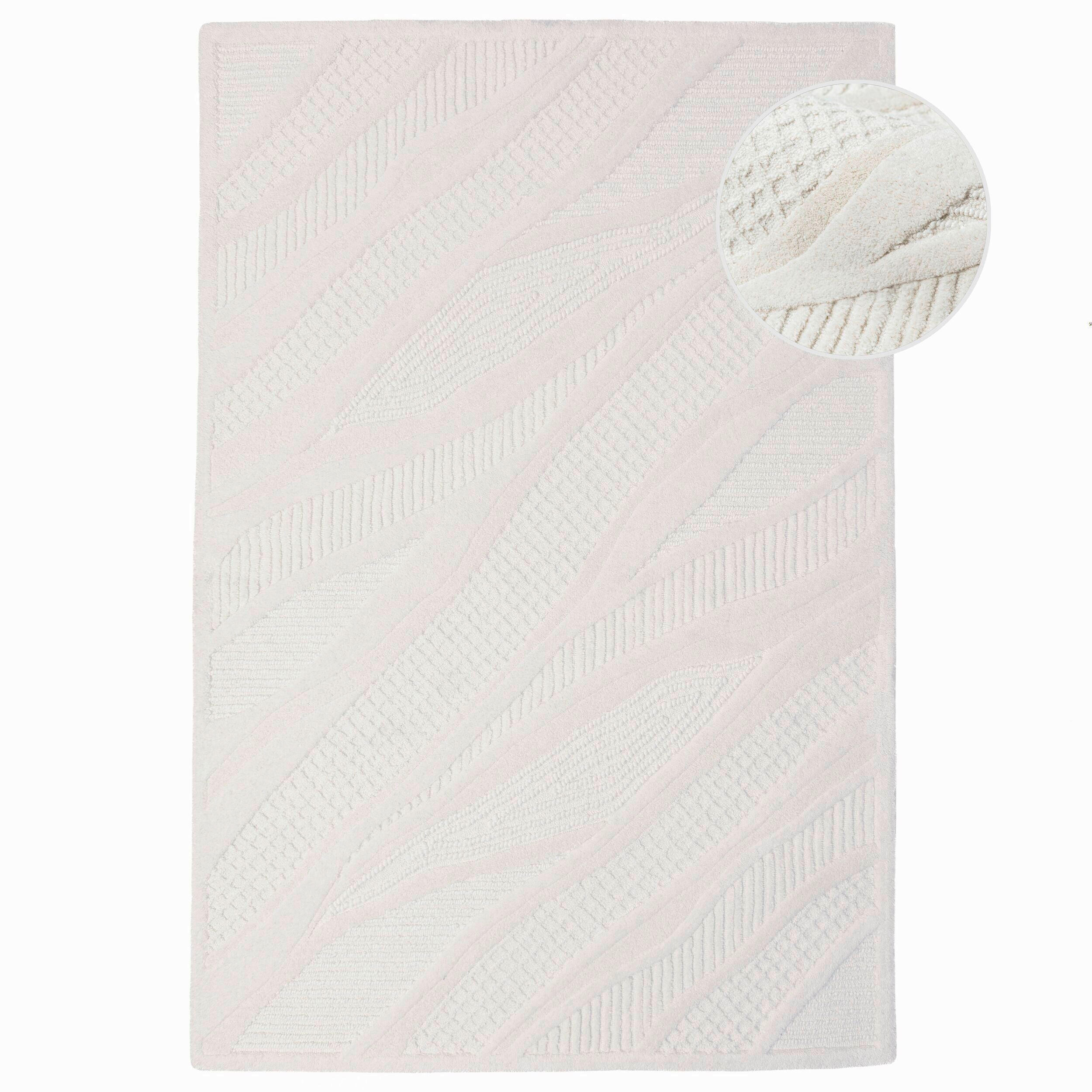 WOLLTEPPICH 140/200 cm Weiß  - Weiß, Basics, Textil (140/200cm)