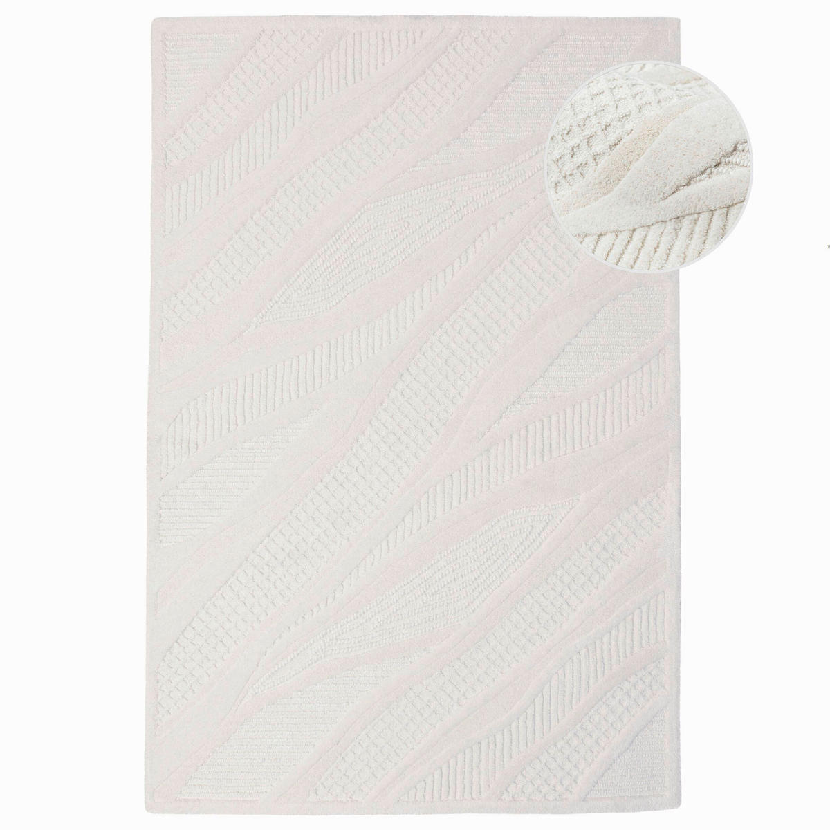 WOLLTEPPICH 140/200 cm Weiß  - Weiß, Basics, Textil (140/200cm)