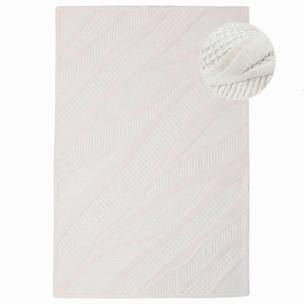 Flair Rugs VLNENÝ KOBEREC, 140/200 cm biela