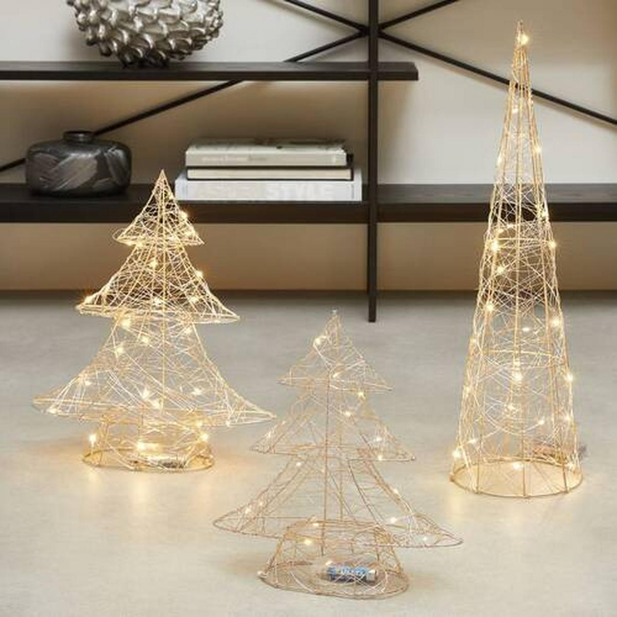 DEKOBAUM  - Goldfarben, Basics, Metall (40/40/11cm) - X-Mas