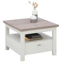 BEISTELLTISCH 65/65/46,6 cm Grau, Weiß quadratisch  - Weiß/Grau, KONVENTIONELL, Holzwerkstoff/Metall (65/65/46,6cm) - Hom`in