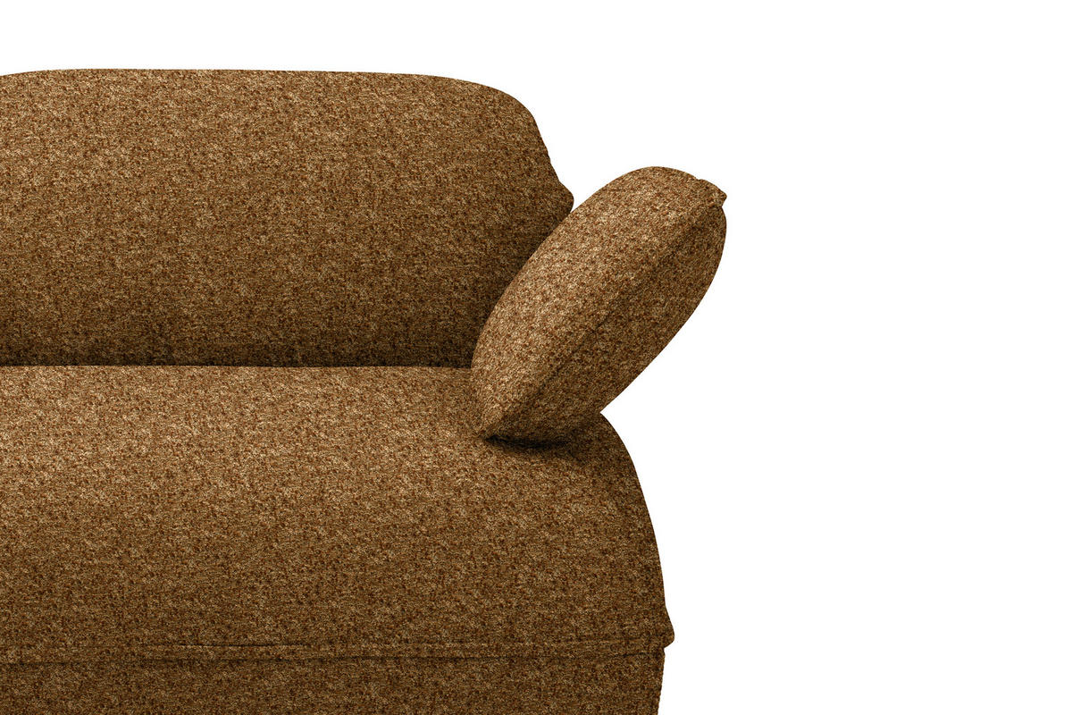 ECKSOFA  in Chenille Cognac Rücken echt, Armteilverstellung, Kopfteilverstellung  154/343 cm  - Cognac/Schwarz, Design, Kunststoff/Textil (154/343cm) - Koinor