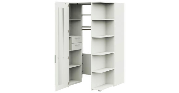 ECKKLEIDERSCHRANK 126,3/204/132,4 cm  - Salbeigrün/Weiß, KONVENTIONELL, Holzwerkstoff/Metall (126,3/204/132,4cm) - Cantus