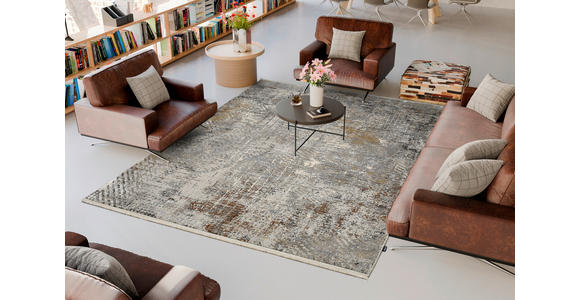 TEPPICH 67/130 cm Elandor Grau, Hellgrau, Beige  - Beige/Hellgrau, Design, Textil (67/130cm) - Novel