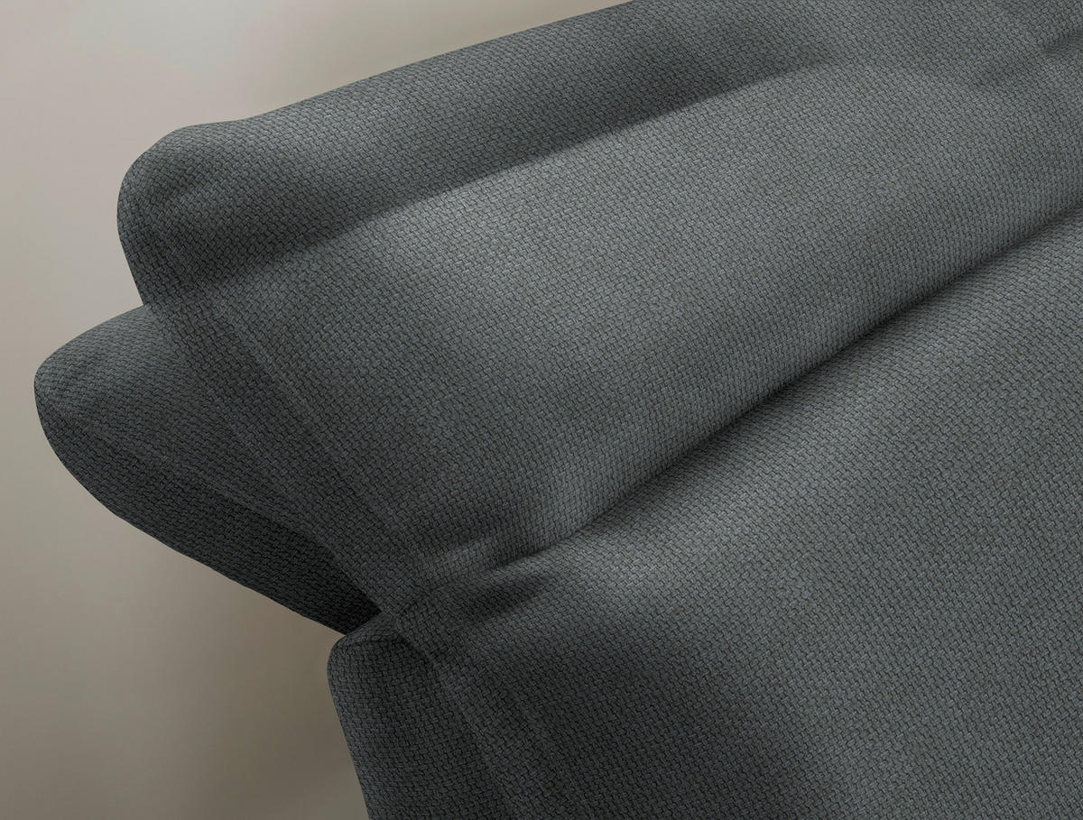 ECKSOFA in Webstoff Dunkelgrau  - noir/gris foncé, Design, textile/métal (288/179-202cm) - Stylife
