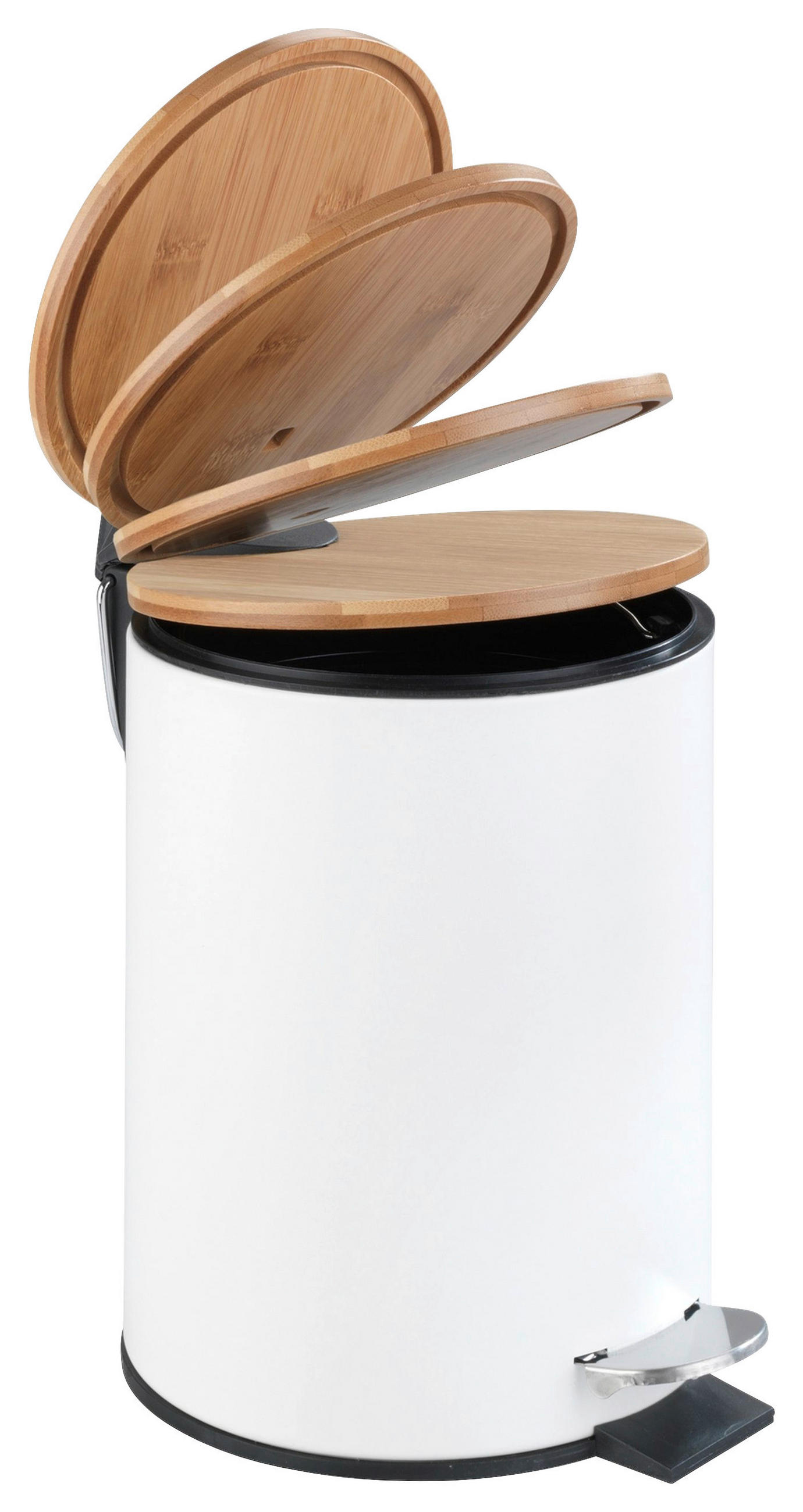 TRETEIMER TORTONA 3 L  - Schwarz/Weiß, Basics, Naturmaterialien/Kunststoff (17/23,5/21cm) - Wenko