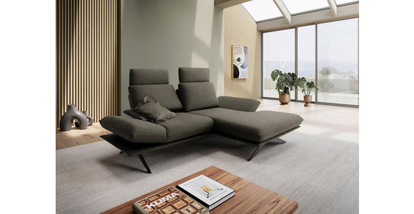 ECKSOFA  in Flachgewebe Braun  234/155 cm  - Schwarz/Braun, Design, Textil/Metall (234/155cm) - Dieter Knoll