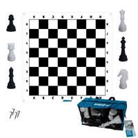 OUTDOORSPIEL XXL Schach 160/160 cm Schwarz, Weiß  - Schwarz/Weiß, Basics, Kunststoff/Textil (160/160cm) - alldoro