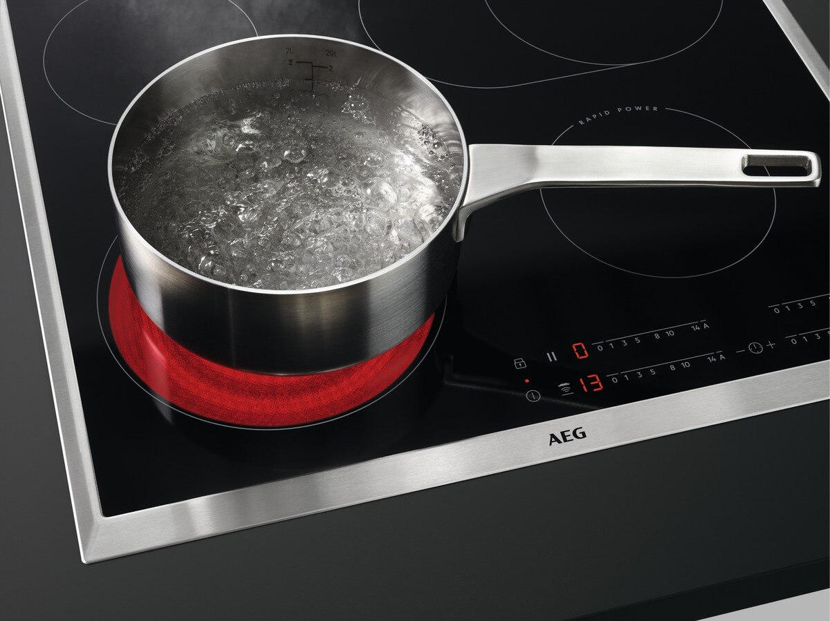 GLASKERAMIKKOCHFELD HK654850XB  - Edelstahlfarben/Schwarz, Basics, Glas/Metall (57,6/51,6cm) - AEG
