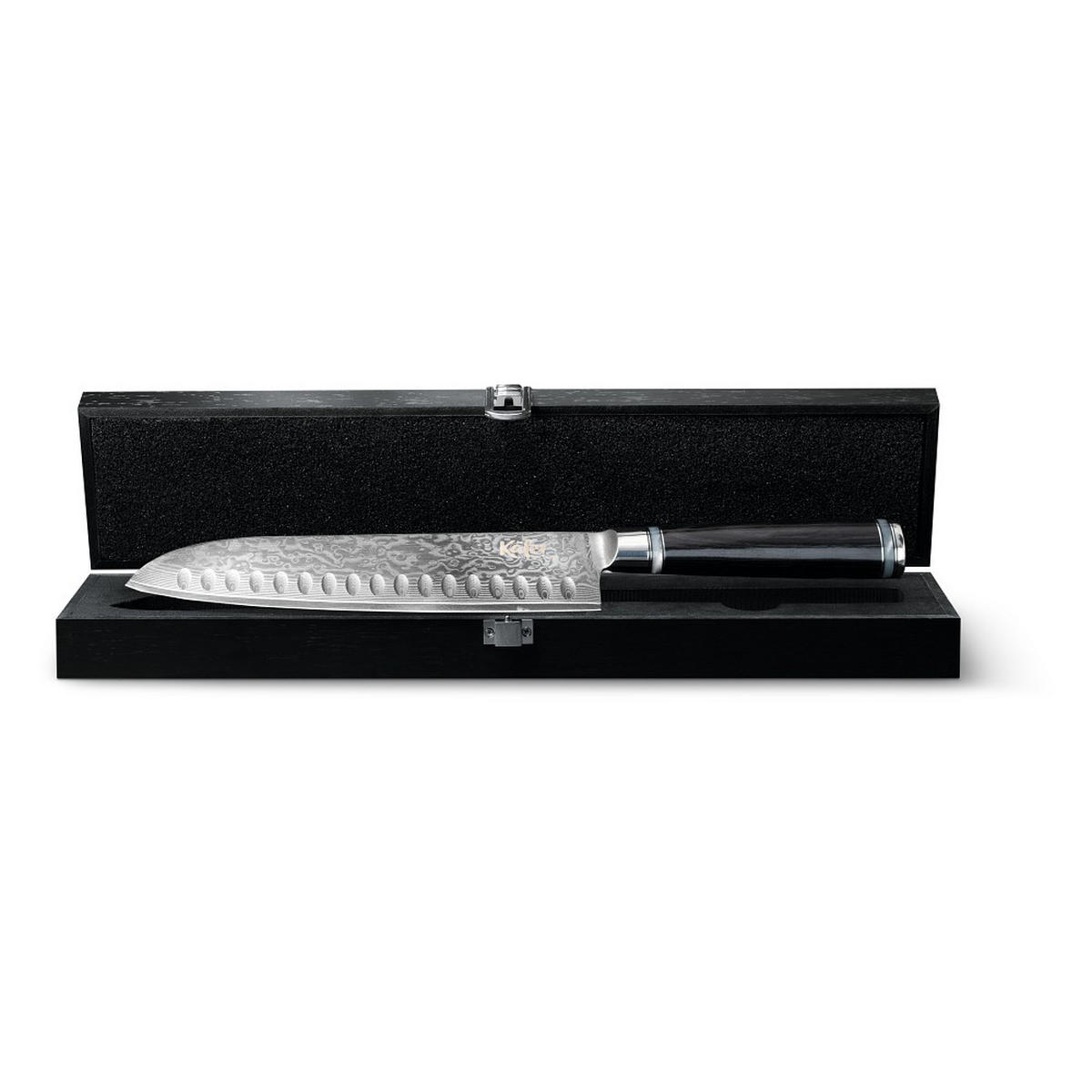 Cuțit Santoku 20.5 cm  - culoare inox/negru, Basics, lemn/metal (20.5cm) - Käfer