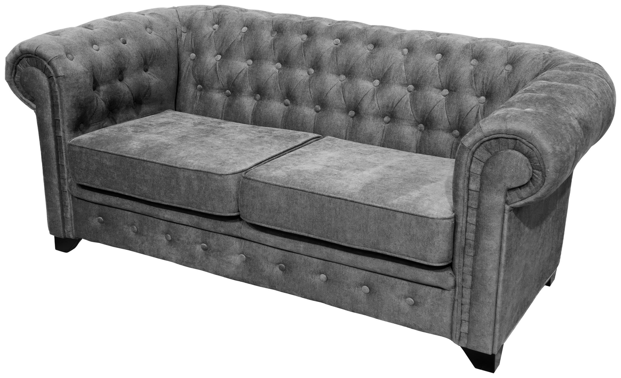Livetastic POHOVKA CHESTERFIELD, dřevo, textil, kompozitní dřevo, šedá