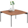COUCHTISCH Amerikanischer Nussbaum furniert 83/83/42 cm quadratisch Schwarz, Nussbaumfarben  - Nussbaumfarben/Schwarz, Design, Holz/Metall (83/83/42cm) - Venjakob