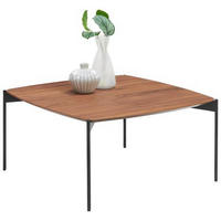 COUCHTISCH Amerikanischer Nussbaum furniert 83/83/42 cm quadratisch Schwarz, Nussbaumfarben  - Nussbaumfarben/Schwarz, Design, Holz/Metall (83/83/42cm) - Venjakob