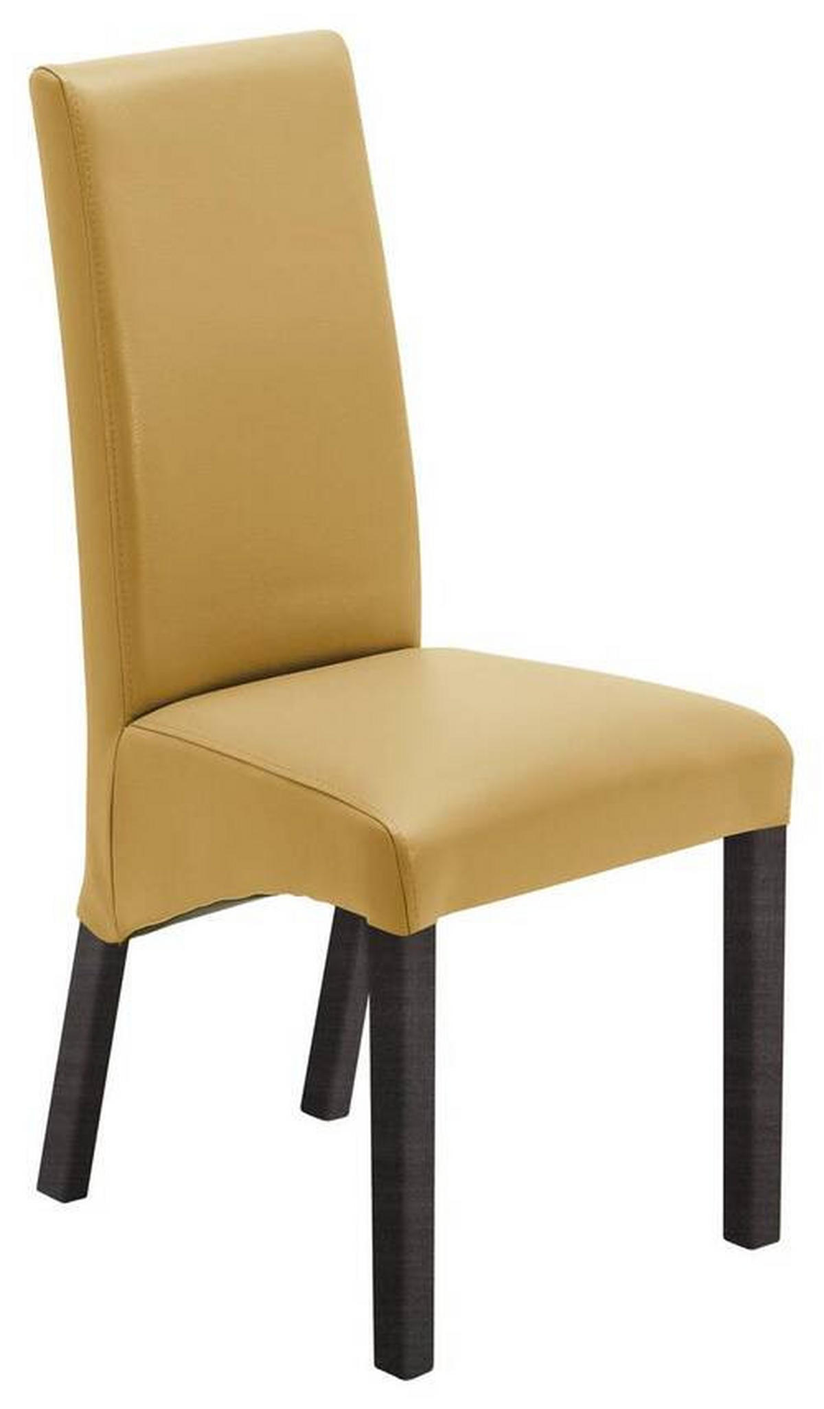 STUHL Lederlook Currygelb, Buche Kolonial  - Currygelb/Buche Kolonial, KONVENTIONELL, Holz/Textil (47/102/57cm) - Carryhome