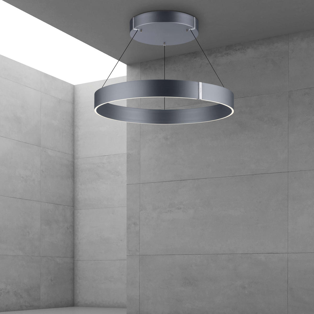 LED-HÄNGELEUCHTE Pure E-Clipse 70/350 cm   - Grau, Design, Kunststoff/Metall (70/350cm) - Neuhaus PURE
