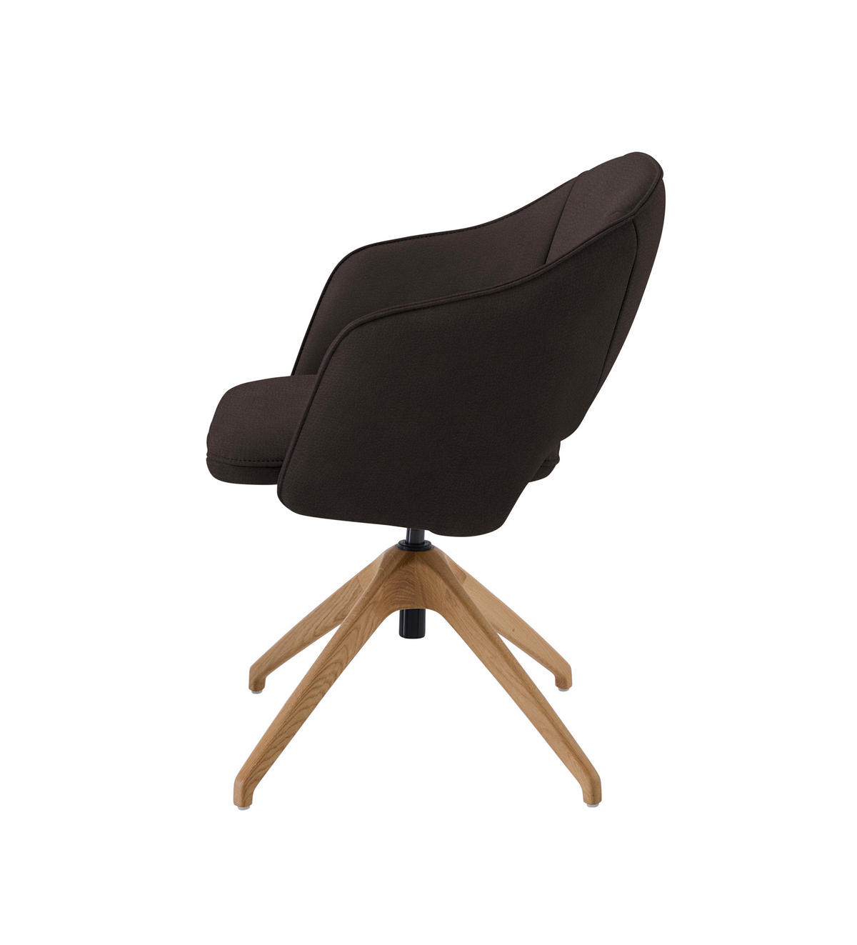 ARMLEHNSTUHL  in Echtleder naturbelassen  - Wildeiche/Mokka, Design, Leder/Holz (63/74-90/57-73cm) - Koinor