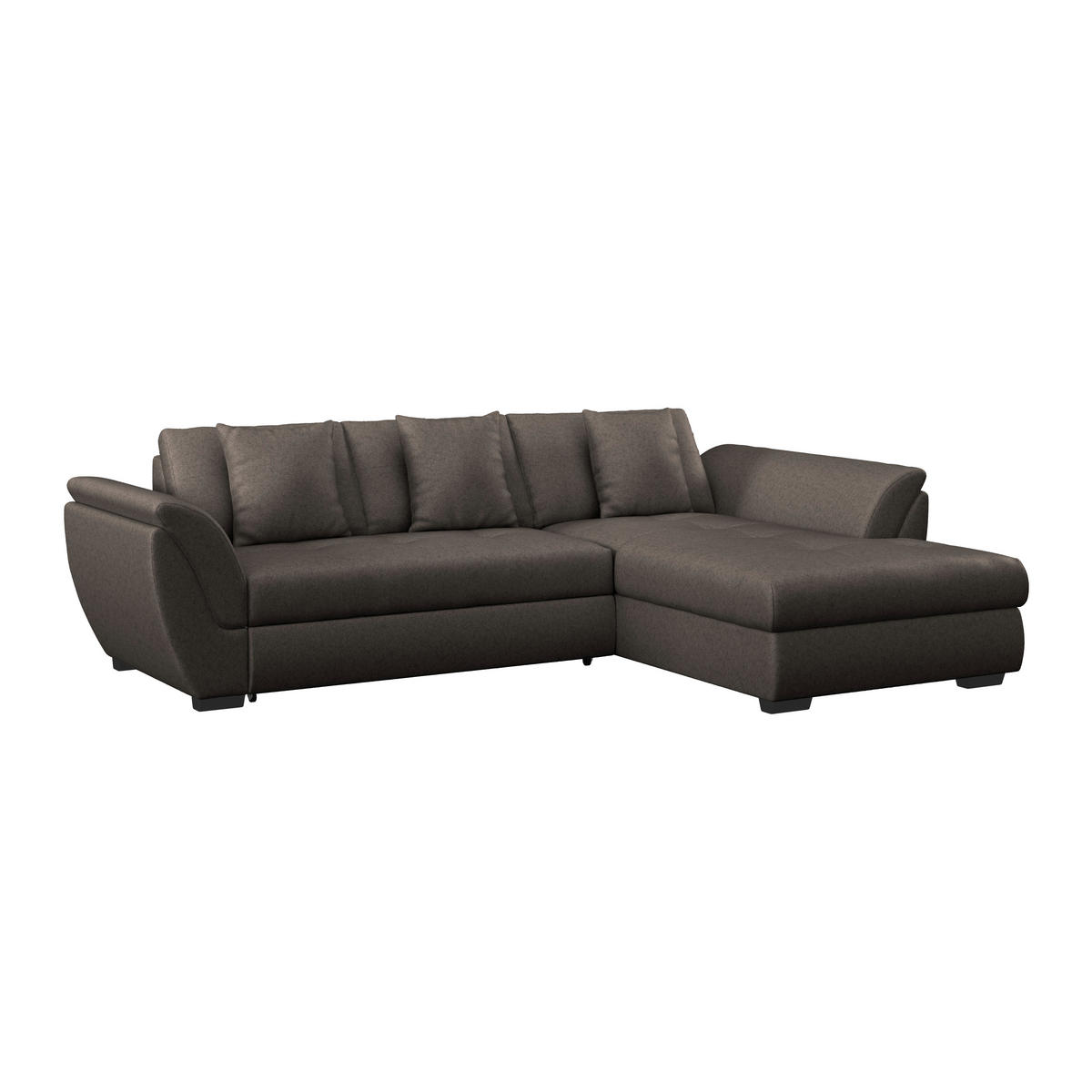 ECKSOFA in Webstoff Braun  - Braun, Design, Kunststoff/Textil (278/187cm) - Livetastic