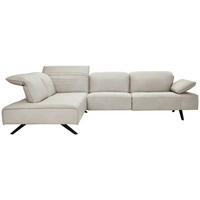ECKSOFA  in Echtleder Greige  290/230 cm  - Greige/Anthrazit, Design, Leder/Metall (290/230cm) - Johann Jakob