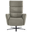 RELAXSESSEL in Leder Hellgrau  - Hellgrau/Schwarz, Design, Leder/Metall (82/119/85cm) - Dieter Knoll