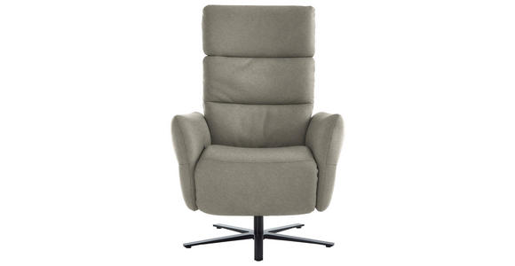 RELAXSESSEL in Leder Hellgrau  - Hellgrau/Schwarz, Design, Leder/Metall (82/119/85cm) - Dieter Knoll