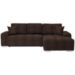 ECKSOFA in Webstoff Dunkelbraun  280/194 cm  - Dunkelbraun/Silberfarben, Design, Kunststoff/Textil (280/194cm) - Carryhome