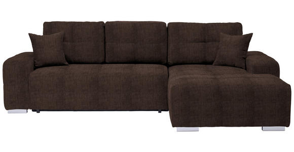 ECKSOFA  in Webstoff Dunkelbraun  280/194 cm  - Dunkelbraun/Silberfarben, Design, Kunststoff/Textil (280/194cm) - Carryhome