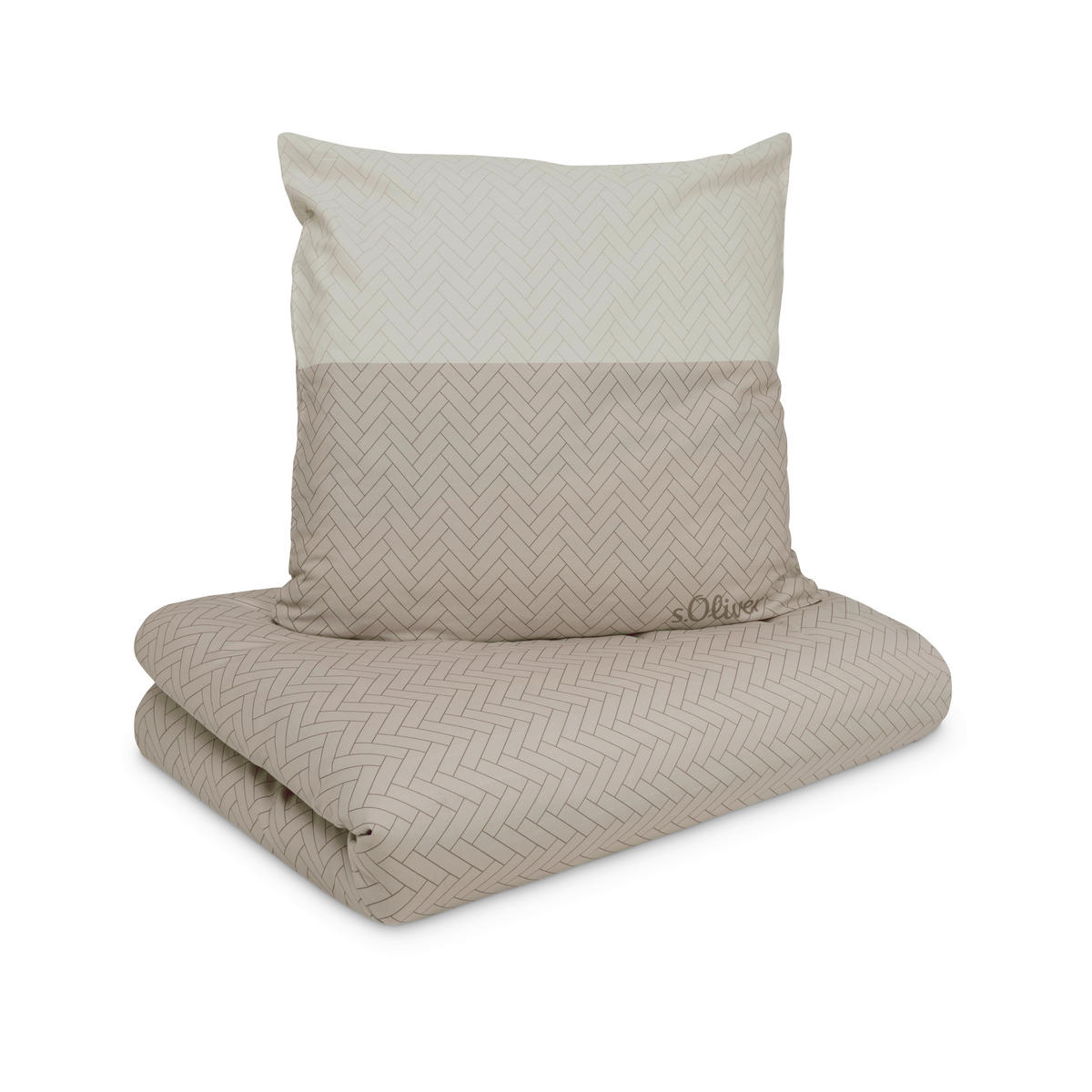 BETTWÄSCHE Makosatin 155/220 cm  - Beige, Basics, Textil (155/220cm) - S. Oliver