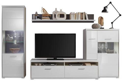 Livetastic OBÝVACIA STENA, sivá, strieborná, biela